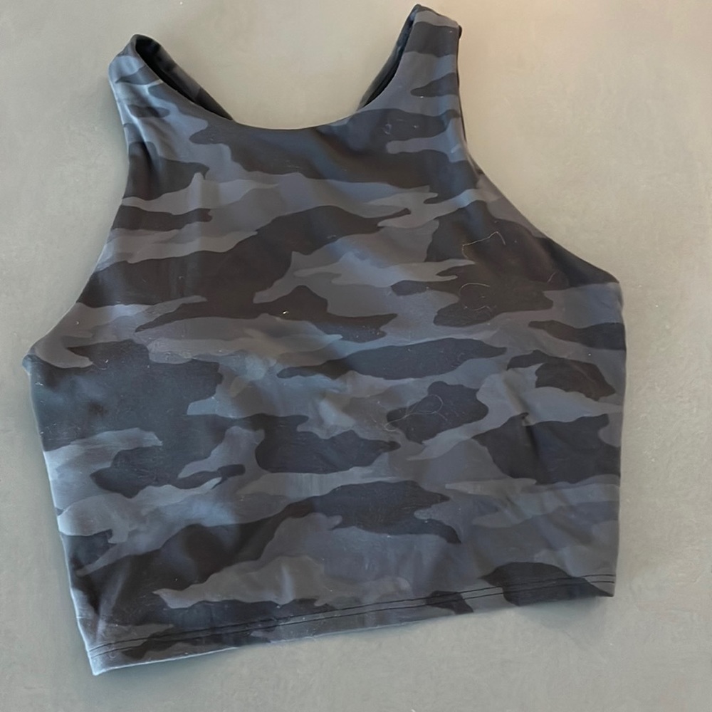 Camouflage High Neck Crop top